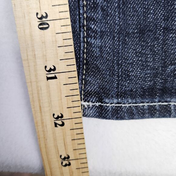 7 For All Mankind Y2K Vintage Womens 32 Jeans Low Rise Straight Leg Blue Denim - Picture 14 of 16